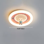 Lumendat Modern Art Deco Kids Iron Resin Acrylic Round Moon Astronaut LED Flush Mount Ceiling Light For Bedroom Lumendat