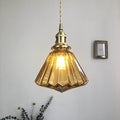 Modern Art Deco Brass Glass Diamond Shape 1-light Pendant Light for Living Room
