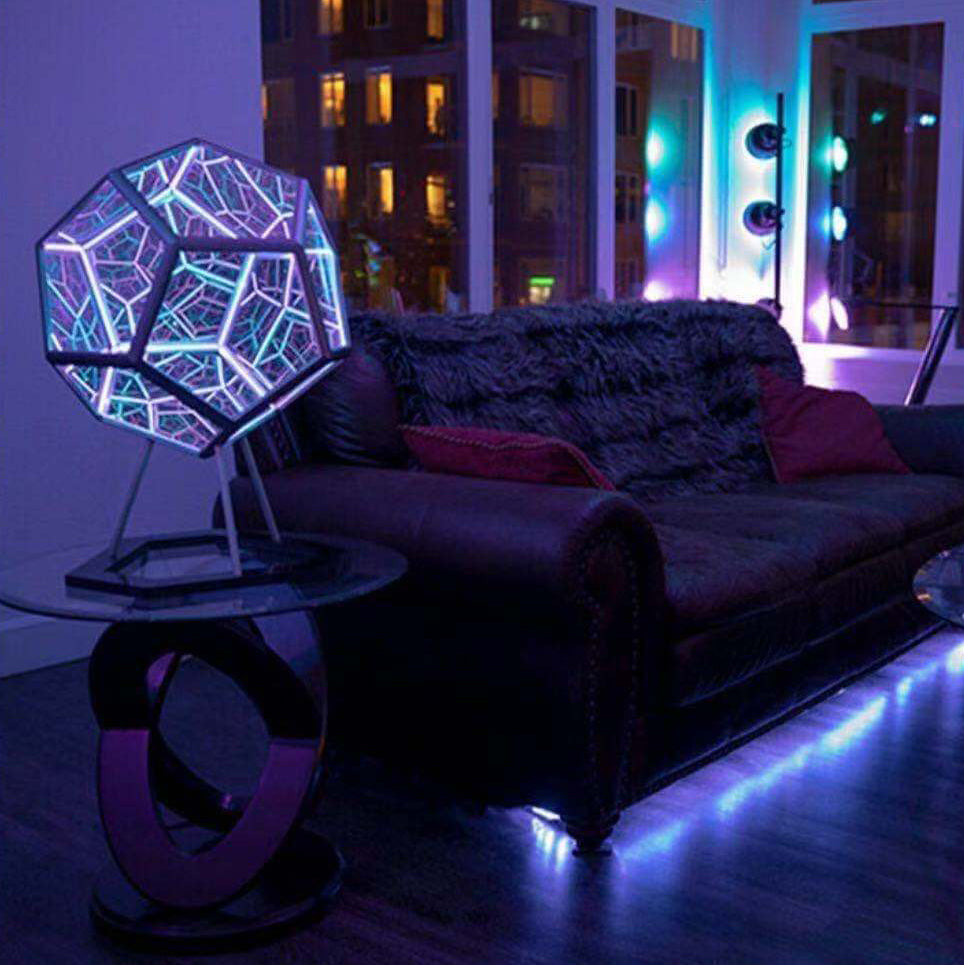Infinity Dodecahedron LED Night Light Art Table Lamp Lumendat