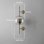 Contemporary Industrial Iron Finish Frame Spherical Glass Shade 1-Light Wall Sconce Lamp For Bedroom Lumendat