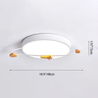 Lumendat Contemporary Scandinavian Iron Acrylic Wood Round Planet Design LED Kids Flush Mount Ceiling Light For Bedroom Lumendat