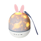 Lumendat Contemporary Creative Kids Projectable Round Rabbit Deer ABS LED Table Lamp For Bedroom Lumendat
