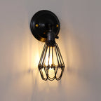 Traditional Vintage Cage Iron 1-Light Wall Sconce Lamp For Living Room Lumendat