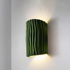 Contemporary Nordic Resin Striped Half Cylinder 2-Light Wall Sconce Lamp for Living Room Lumendat