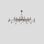 Contemporary Scandinavian Round Radioactive Iron Aluminum 12/24 Light Chandelier for Living Room Lumendat