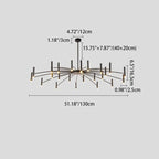 Contemporary Scandinavian Round Radioactive Iron Aluminum 12/24 Light Chandelier for Living Room Lumendat