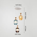 Contemporary Nordic Gradient Glass Metal Orb 1/3 Light Island Light Chandelier for Living Room Lumendat