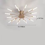 Modern Minimalist Round Radiant Iron Acrylic LED Semi-flush Mount Ceiling Light for Living Room
