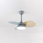 Lumendat Simple Colorful Round Fan Leaf Kids Downrods Ceiling Fan Light Lumendat