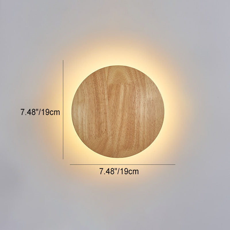 Modern Minimalist Round Irregular Oval Wood LED Wall Sconce Lamp For Living Room Lumendat