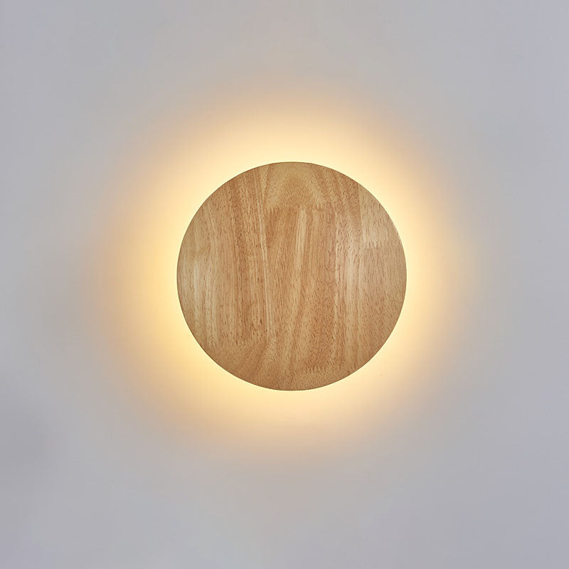 Modern Minimalist Round Irregular Oval Wood LED Wall Sconce Lamp For Living Room Lumendat