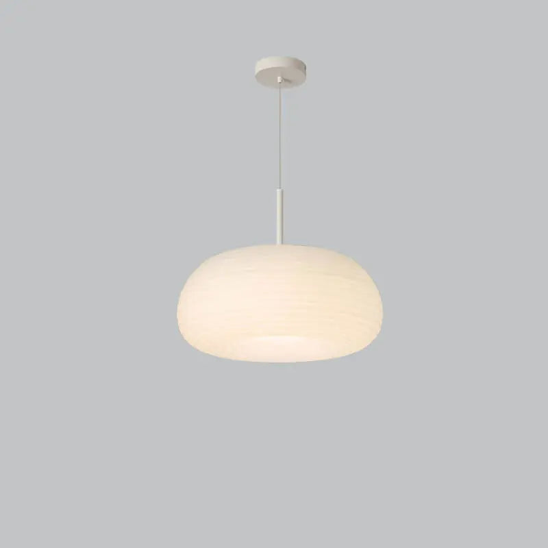 Modern Minimalist Pure White Round Iron Pe LED Pendant Light BulbSquare