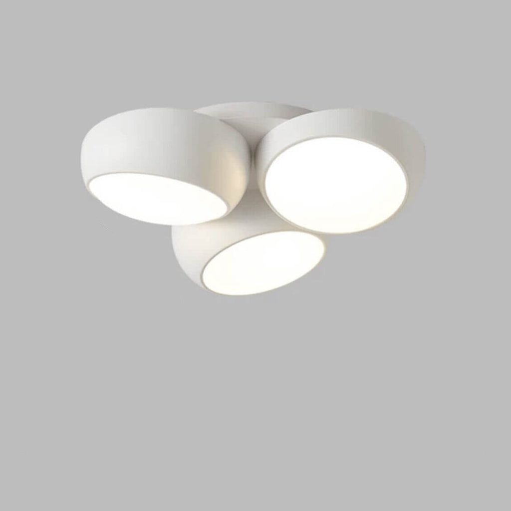 Scandinavian Modern Minimalist Iron Plastic Round LED Semi-flush Mount Ceiling Light BulbSquare