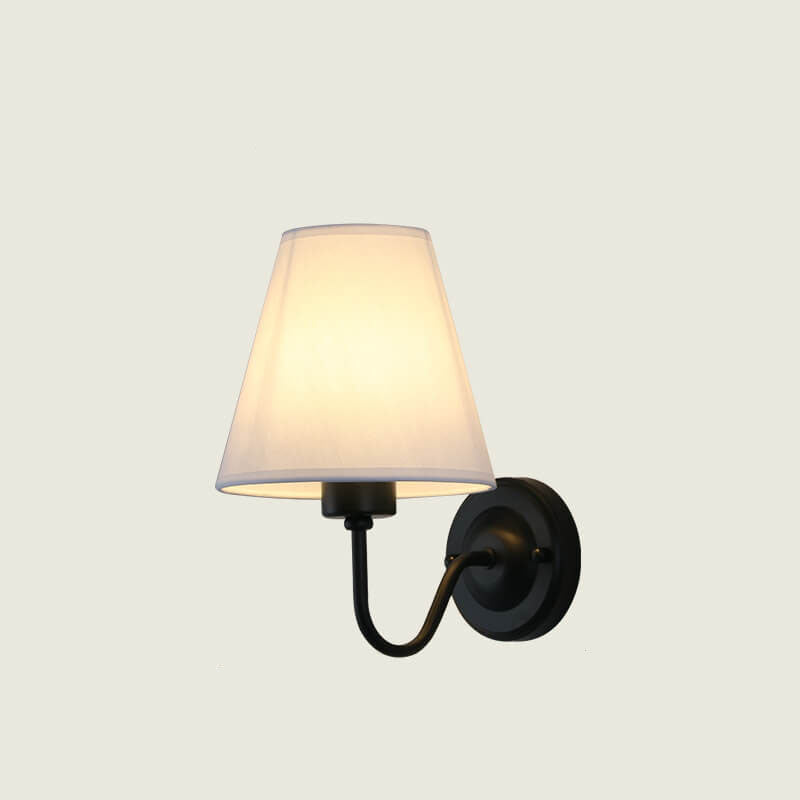 Modern Fabric Bell Shade Bend Arm 1-Light Wall Sconce Lamp Lumendat