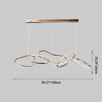 Contemporary Nordic Stainless Steel Round Toroidal LED Chandeliers for Dining Room Lumendat