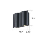 Modern Wave Aluminum Waterproof LED Outdoor Wall Sconce Lamp