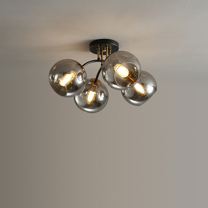 Modern Light Luxury Glass Magic Bean Round 4/6/8 Light Semi-Flush Mount Ceiling Light Lumendat