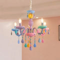 Modern Children's Princess Macaroon Candelabra Crystal Glass 5/6/8/10/12/15 Light Chandelier modern luxury lighting fixture