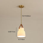 Japanese Light Luxury Ceramic Copper Round Mouth 1-light Pendant Light