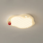 Lumendat Contemporary Creative Kids Ruffled Egg Shaped Square Iron PE LED Flush Mount Ceiling Light For Bedroom Lumendat