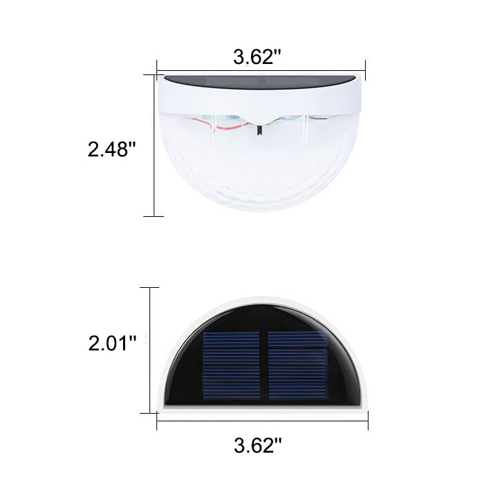 Solar Semi Circle Outdoor Waterproof Light Shadow Fence Wall Sconce Lamp Lumendat