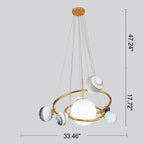 Lumendat Nordic Creative Glass Planet Plating Ring 7-Light Kids Chandelier Lumendat