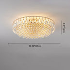 Modern Luxury Circle Iron Crystal 4/6/8/10 Light Flush Mount Ceiling Light For Living Room Lumendat