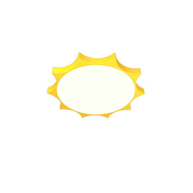 Lumendat Modern Children's Sun Iron Acrylic Frosted LED Flush Mount Ceiling Light Lumendat