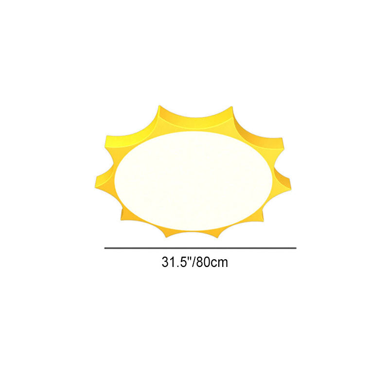 Lumendat Modern Children's Sun Iron Acrylic Frosted LED Flush Mount Ceiling Light Lumendat