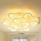 Modern Minimalist Petal Hardware Acrylic Crystal LED Semi-Flush Mount Ceiling Light For Living Room
