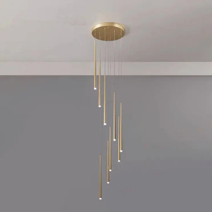 Modern Minimalist Tapered Tube Iron Acrylic LED Island Light Chandelier BulbSquare