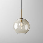 Contemporary Nordic Iron Glass Round Geometric Jar 1-Light Pendant Light For Living Room & Bedroom Lumendat