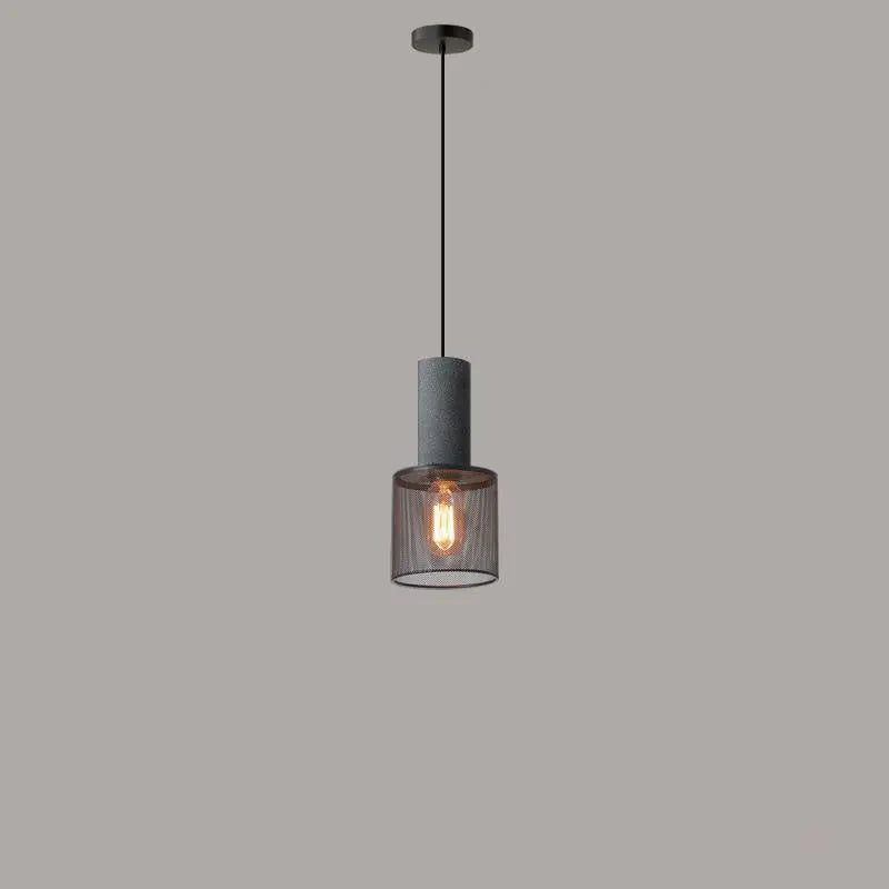 Contemporary Industrial Cylindrical Tapered Cement Iron 1-light Pendant Light for Living Room Lumendat