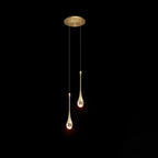 Contemporary Scandinavian Water Drops Iron Aluminum Crystal LED Chandelier for Bedroom Lumendat