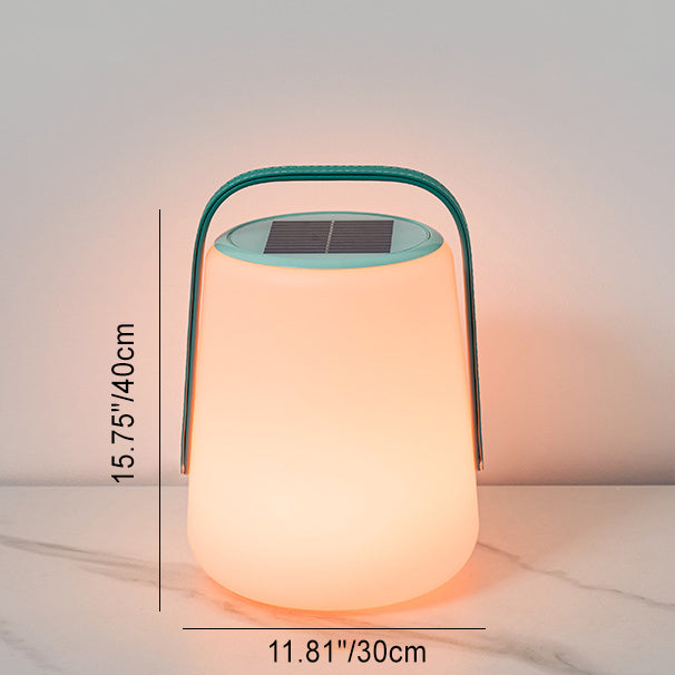 Modern Minimalist Solar Waterproof Leather PE Cylinder Striped Lantern Portable LED Landscape Lighting Outdoor Light For Outdoor Patio Lumendat