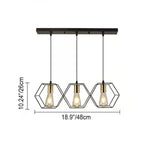 Industrial Vintage Geometric Frame Iron 3/5 Light Island Light Chandelier BulbSquare