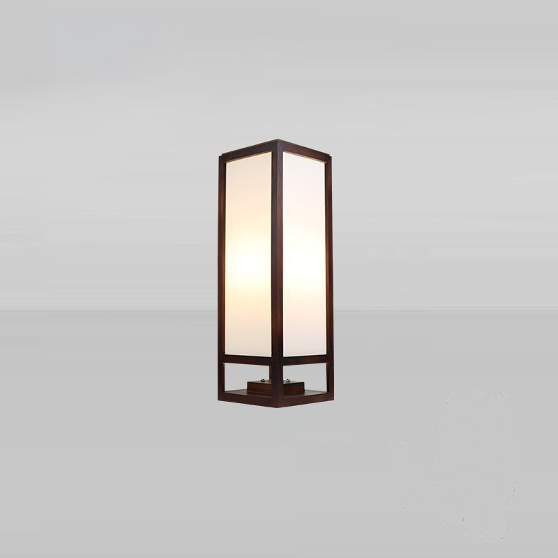 Traditional Chinese Rectangular Parchment Wood 1-Light Standing Floor Lamp For Entertainment Rooms Lumendat