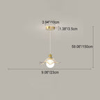 Modern Light Luxury Glass Flower Design Iron 1-Light Pendant Light