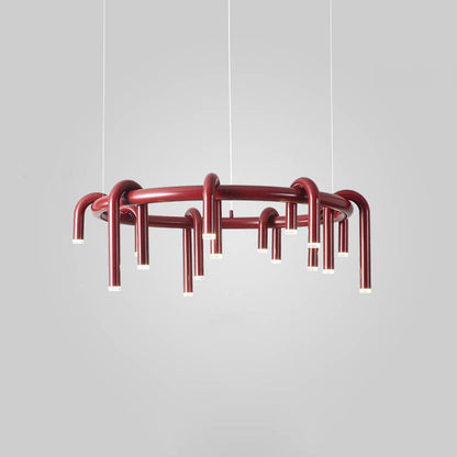 Modern Mid-century Iron Geometric Line Combination LED Chandelier for Living Room