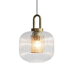Modern Luxury Lantern Iron Glass 1-light Pendant Light for Living Room BulbSquare