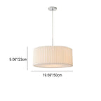 Contemporary Scandinavian Pleated PVC Fabric Hardware Drum Cone 1-Light Pendant Light for Living Room Lumendat