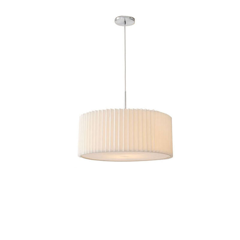 Contemporary Scandinavian Pleated PVC Fabric Hardware Drum Cone 1-Light Pendant Light for Living Room Lumendat