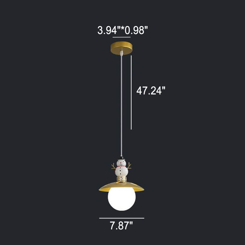 Lumendat Nordic Cartoon Resin Rocket Snowman 1-Light Kids Pendant Light Lumendat