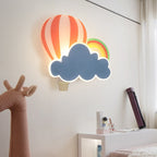 Contemporary Creative Kids Hot Air Balloon Clouds Iron Acrylic LED Wall Sconce Lamp For Bedroom