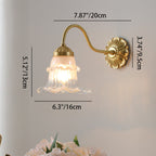 Traditional French Glass Flower Copper 1-Light Wall Sconce Lamp For Living Room Lumendat