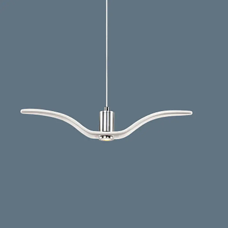 Contemporary Nordic Personality Wrought Iron Seagull LED Pendant Light for Living Room BulbSquare