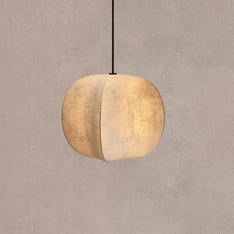 Traditional Japanese Zen Anti-silk Lantern Shape 1-light Pendant Light for Living Room BulbSquare