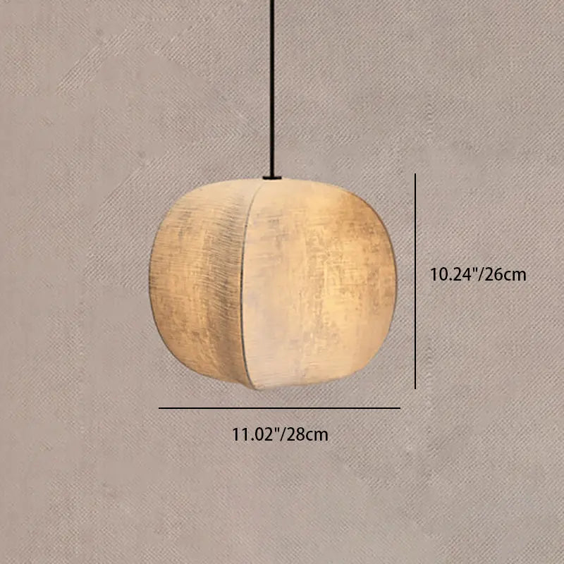 Traditional Japanese Zen Anti-silk Lantern Shape 1-light Pendant Light for Living Room BulbSquare