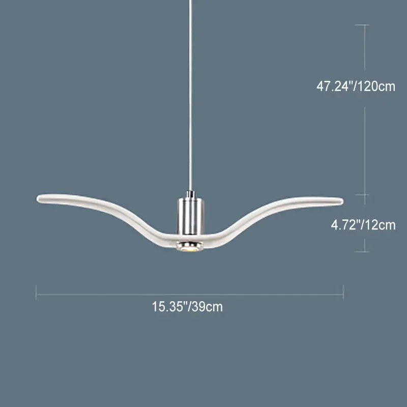 Contemporary Nordic Personality Wrought Iron Seagull LED Pendant Light for Living Room BulbSquare