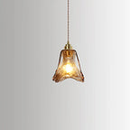 Vintage Amber Glass 1-light Pendant Light BulbSquare